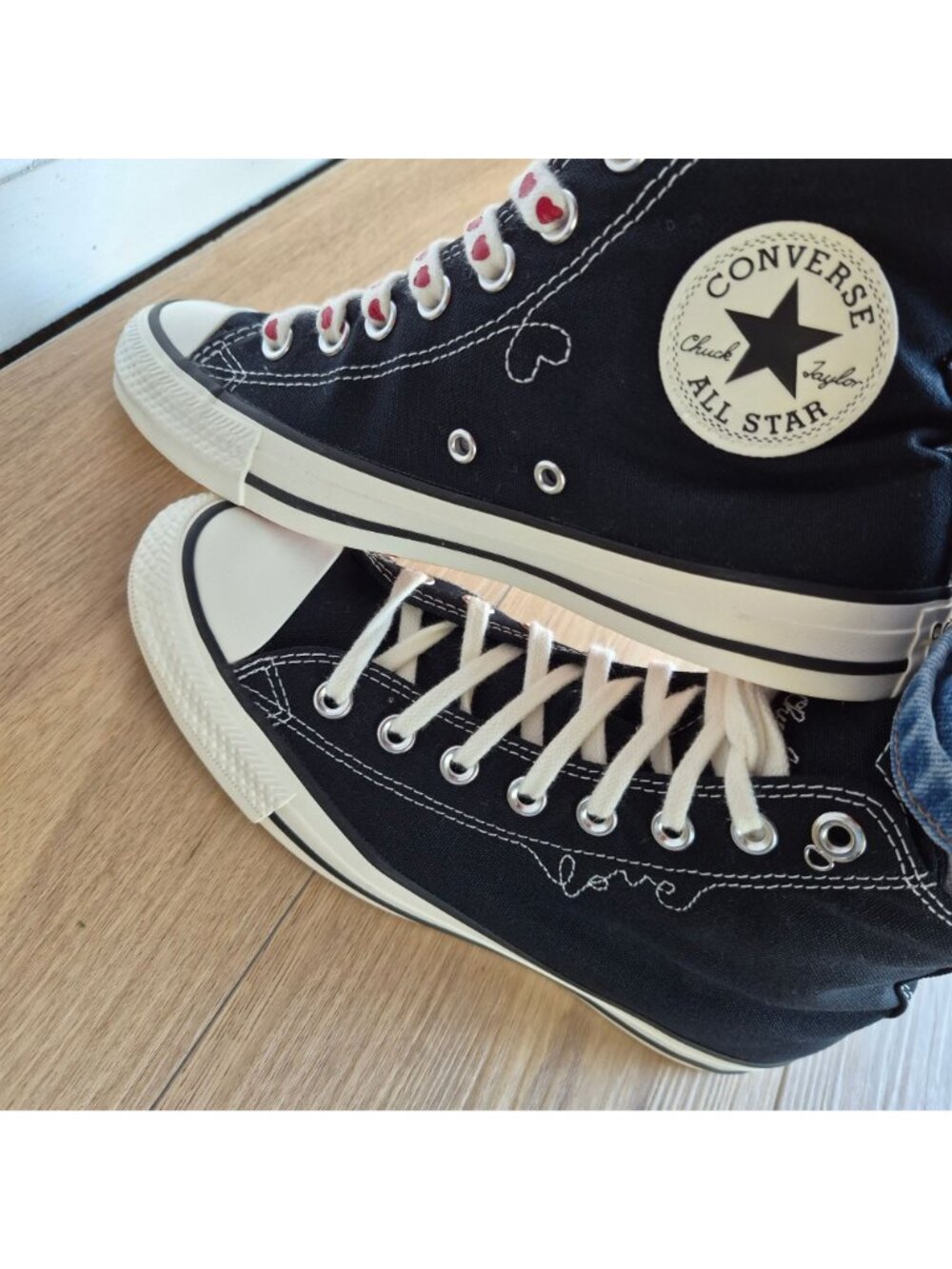 ⭐Converse Chuck Taylor Valentine's Day Sz 9 Womens shoes Sneaker Black A19056C - Picture 10 of 11